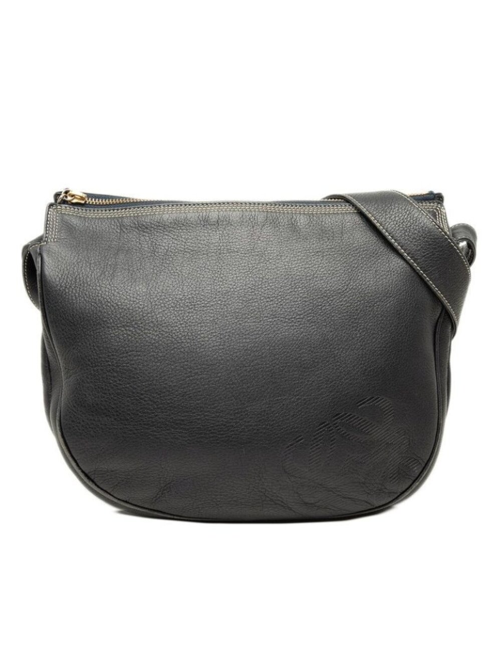 Loewe Anagram Crossbody Shoulder Bag Navy Leather